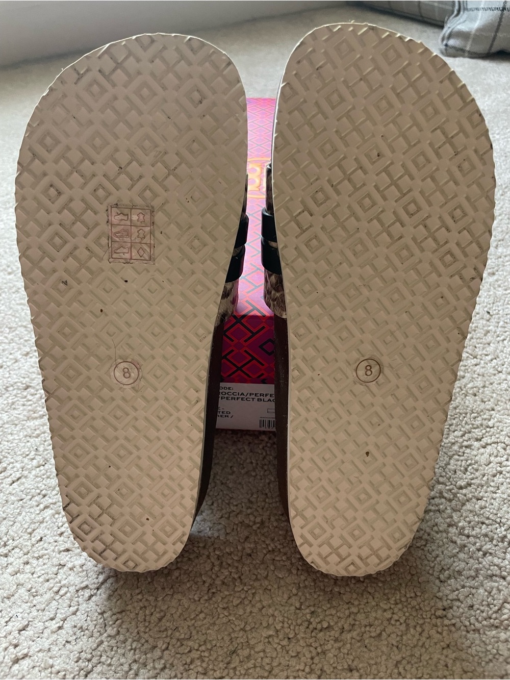 Tory Burch Black & Snakeskin Platform Slide Sandals - Picture 5 of 7